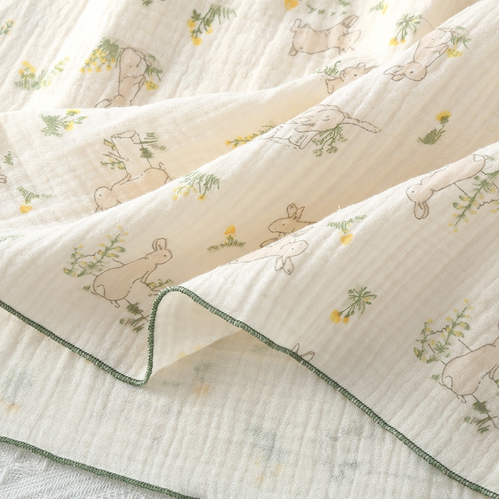 91家纺网 家纺一手货源 找家纺 洛兰沙家居馆【只代发】【只代发】 2024新款夏季绉布吊带套装 田园兔