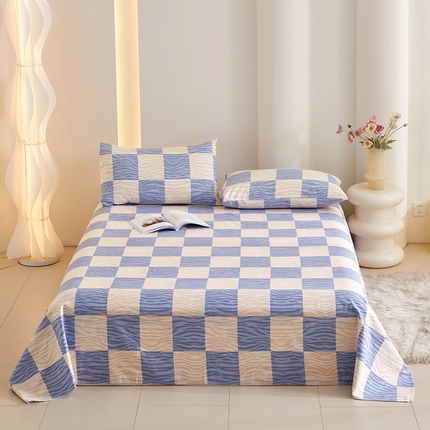 怡家居 2024新款A类老粗布枕套床单床笠单品组合三件套 西亚