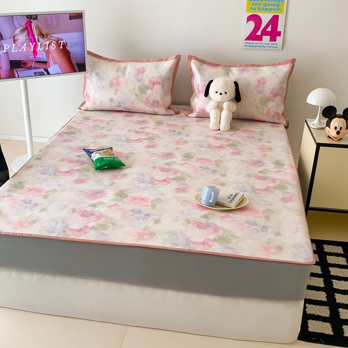 91家纺网 家纺一手货源 找家纺 （总）昔可家纺 2024新款冰藤席床笠款--简约系列