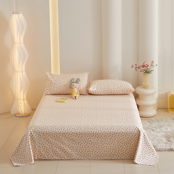 91家纺网 家纺一手货源 找家纺 怡家居 2024新款A类老粗布枕套床单床笠单品组合三件套 晨晓