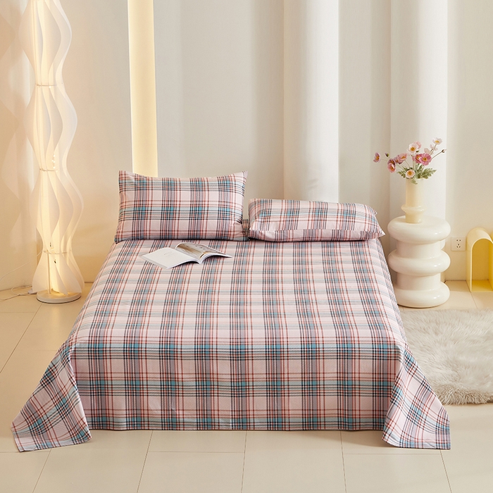 91家纺网 家纺一手货源 找家纺 怡家居 2024新款A类老粗布枕套床单床笠单品组合三件套 布尔斯