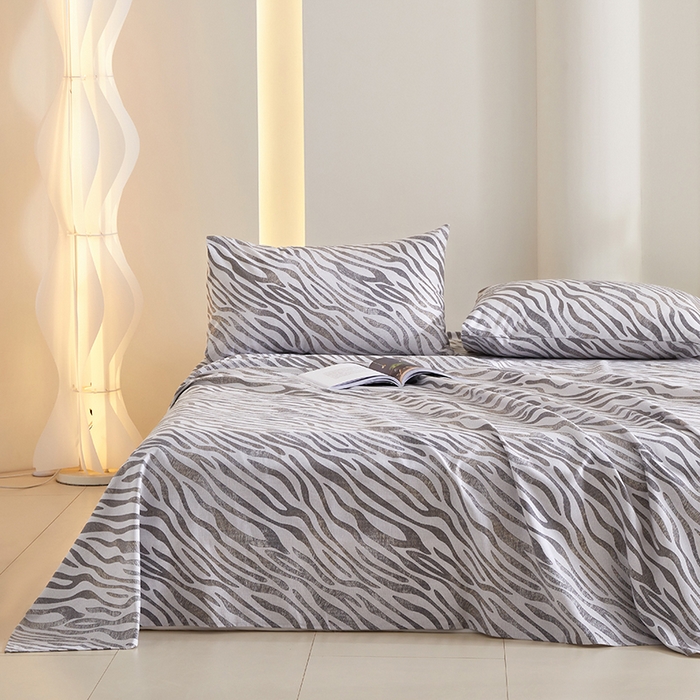 91家纺网 家纺一手货源 找家纺 怡家居 2024新款A类老粗布枕套床单床笠单品组合三件套 莱思-灰