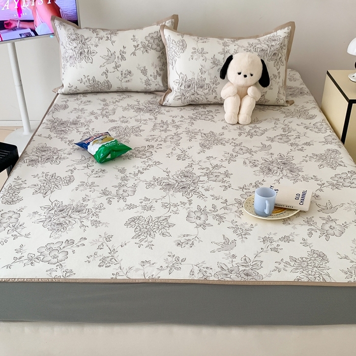 91家纺网 家纺一手货源 找家纺 昔可家纺 2024新款冰藤席床笠款--简约系列 绿山墙的安妮