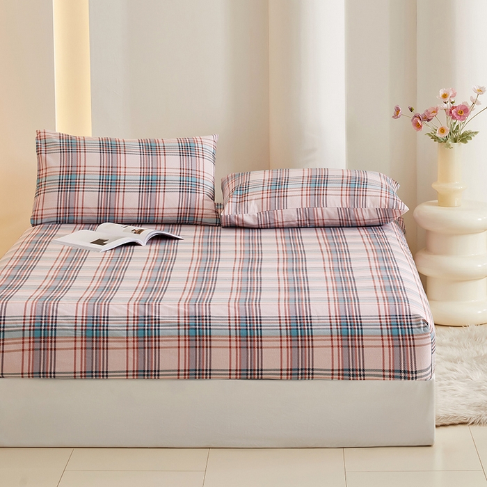 91家纺网 家纺一手货源 找家纺 怡家居 2024新款A类老粗布枕套床单床笠单品组合三件套 布尔斯