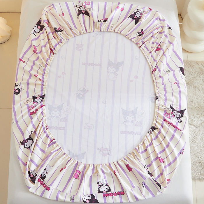 91家纺网 家纺一手货源 找家纺 怡家居 2024新款A类老粗布枕套床单床笠单品组合三件套 库洛米