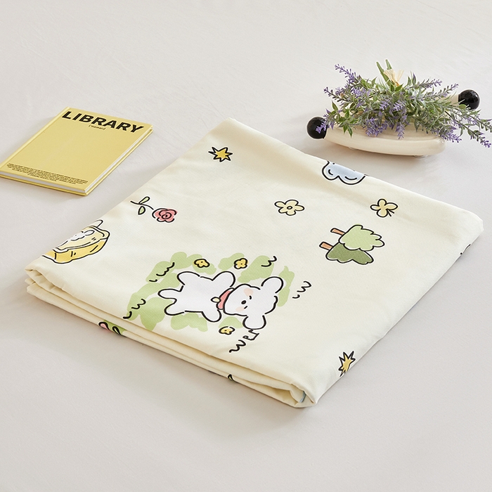 91家纺网 家纺一手货源 找家纺 怡家居 2024新款A类老粗布枕套床单床笠单品组合三件套 好心情