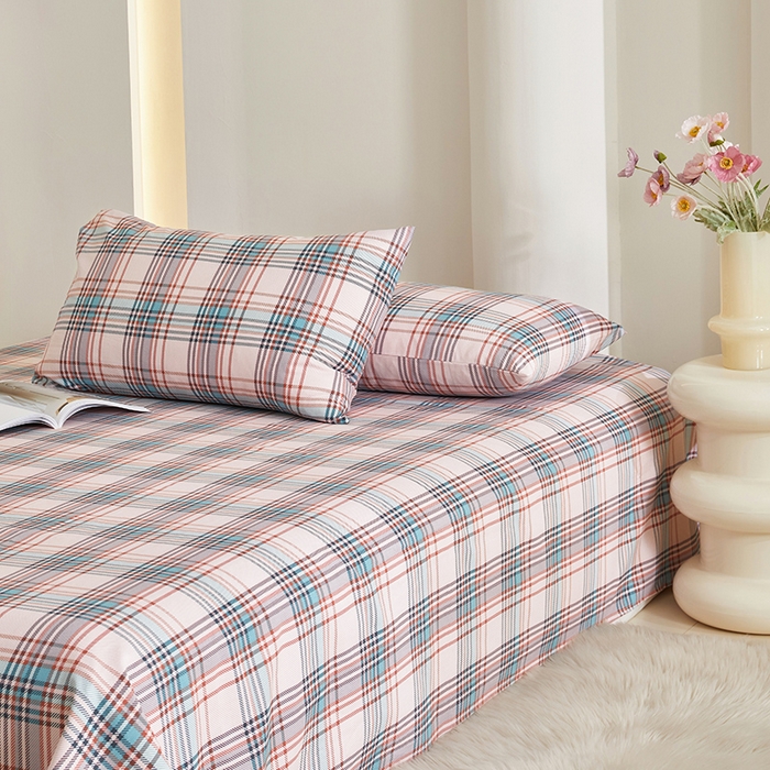 91家纺网 家纺一手货源 找家纺 怡家居 2024新款A类老粗布枕套床单床笠单品组合三件套 布尔斯