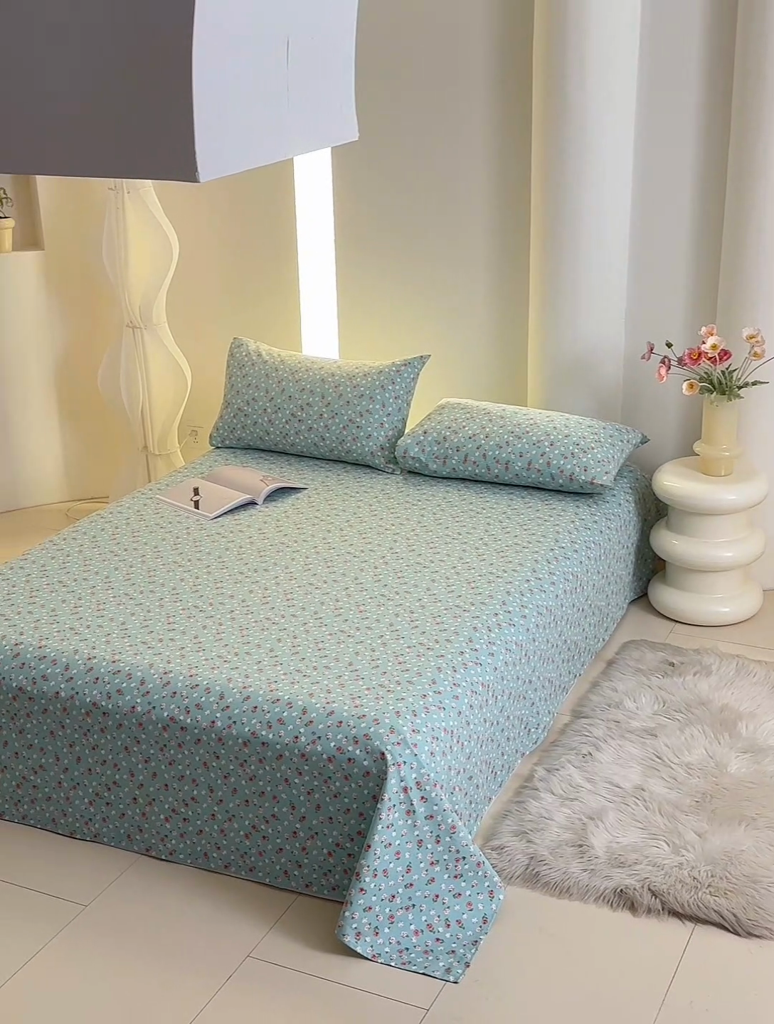 91家纺网 家纺一手货源 找家纺 怡家居 2024新款A类老粗布枕套床单床笠单品组合三件套 浅语