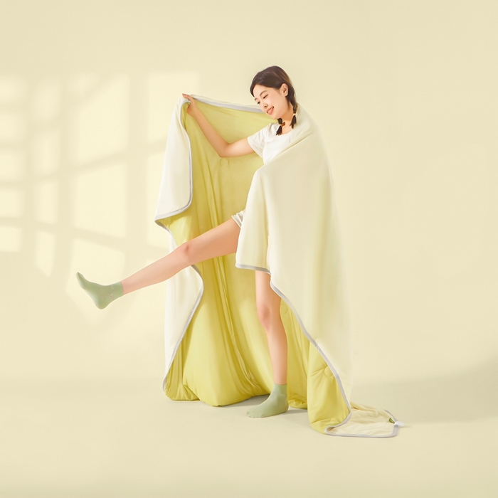 91家纺网 家纺一手货源 找家纺 美梦里 2025新款凉感丝夏被西瓜被夏凉被瓜瓜空调被子 清爽柠檬