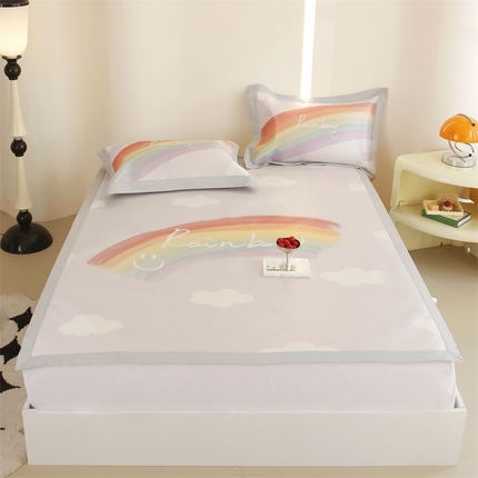 91家纺网 家纺一手货源 找家纺 （总）JUICY 橘滋家纺 2024新款高级感卡通可爱数码印花冰丝席（场景二）