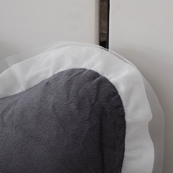 91家纺网 家纺一手货源 找家纺 美达人 2024新款高回弹珍珠棉水晶绒靠背 玄天-黑