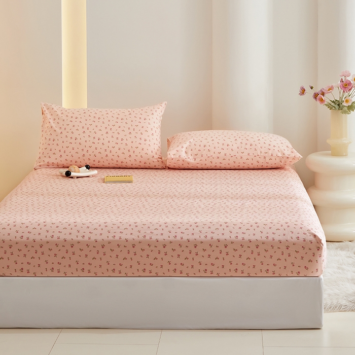 91家纺网 家纺一手货源 找家纺 怡家居 2024新款A类老粗布枕套床单床笠单品组合三件套 曼妙花