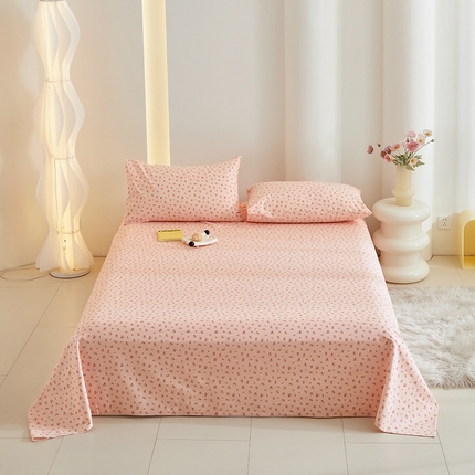 怡家居 2024新款A类老粗布枕套床单床笠单品组合三件套 曼妙花