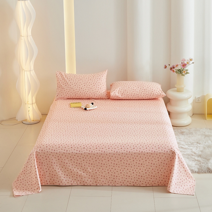 91家纺网 家纺一手货源 找家纺 怡家居 2024新款A类老粗布枕套床单床笠单品组合三件套 曼妙花