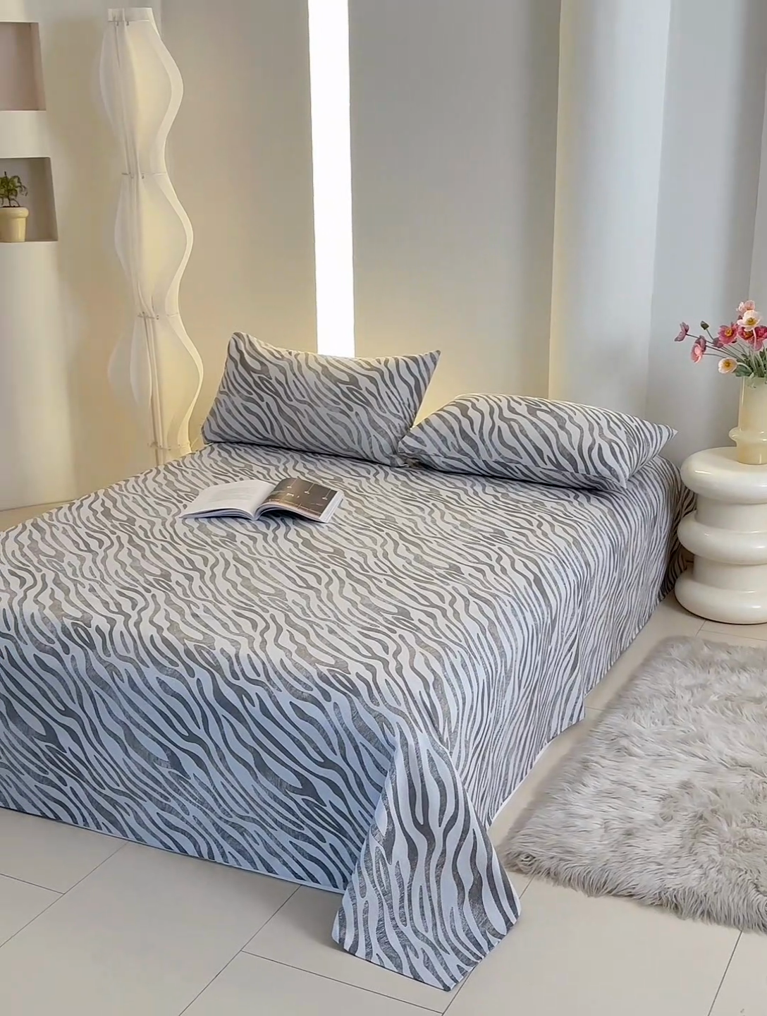 91家纺网 家纺一手货源 找家纺 怡家居 2024新款A类老粗布枕套床单床笠单品组合三件套 莱思-灰