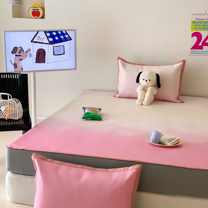 91家纺网 家纺一手货源 找家纺 （总）昔可家纺 2024新款冰藤席床笠款--晕染系列