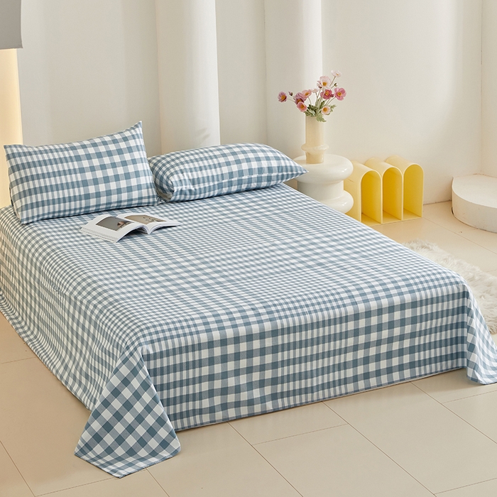 91家纺网 家纺一手货源 找家纺 怡家居 2024新款A类老粗布枕套床单床笠单品组合三件套 克洛伊