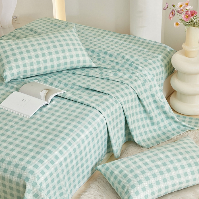 91家纺网 家纺一手货源 找家纺 怡家居 2024新款A类老粗布枕套床单床笠单品组合三件套 塞娜