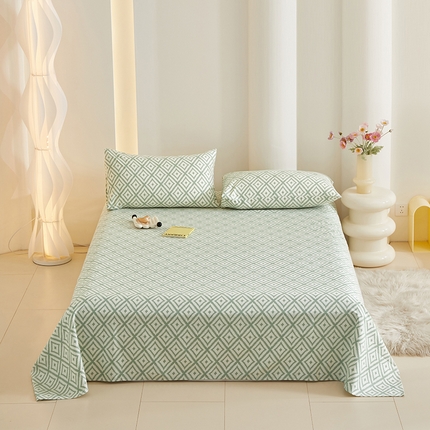 怡家居 2024新款A类老粗布枕套床单床笠单品组合三件套 时光韵律