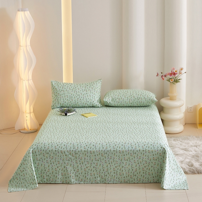 91家纺网 家纺一手货源 找家纺 怡家居 2024新款A类老粗布枕套床单床笠单品组合三件套 倾心