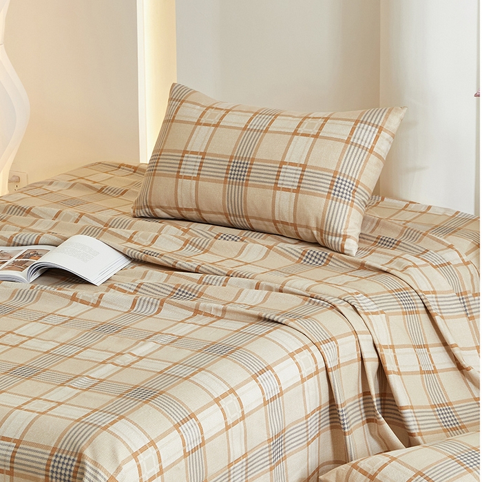 91家纺网 家纺一手货源 找家纺 怡家居 2024新款A类老粗布枕套床单床笠单品组合三件套 安德鲁