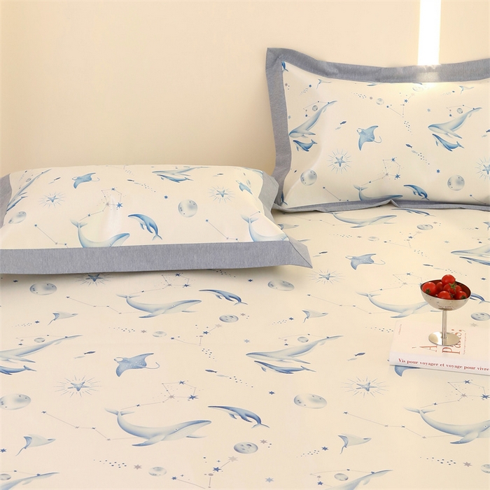 91家纺网 家纺一手货源 找家纺 JUICY 橘滋家纺 2024新款高级感卡通可爱数码印花冰丝席（场景二） 云鲸梦