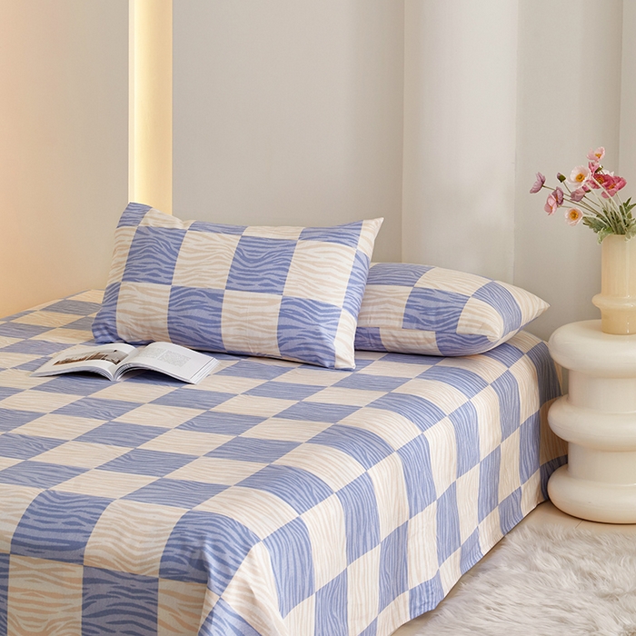 91家纺网 家纺一手货源 找家纺 怡家居 2024新款A类老粗布枕套床单床笠单品组合三件套 西亚