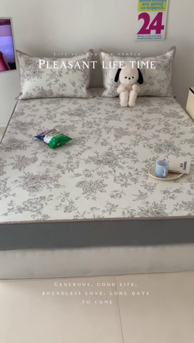 91家纺网 家纺一手货源 找家纺 昔可家纺 2024新款冰藤席床笠款--简约系列 绿山墙的安妮