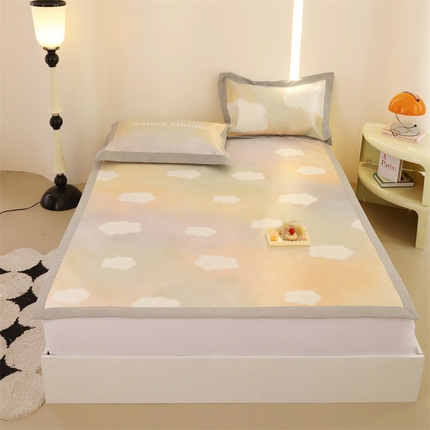 JUICY 橘滋家纺 2024新款高级感卡通可爱数码印花冰丝席（场景二） 漫画云朵