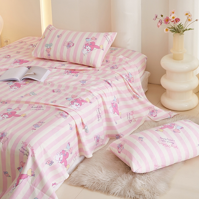 91家纺网 家纺一手货源 找家纺 怡家居 2024新款A类老粗布枕套床单床笠单品组合三件套 心愿