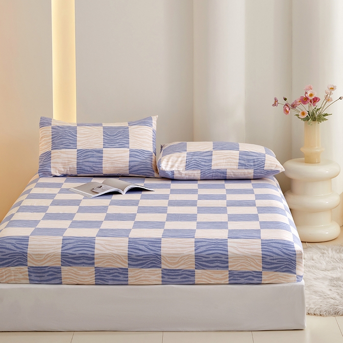 91家纺网 家纺一手货源 找家纺 怡家居 2024新款A类老粗布枕套床单床笠单品组合三件套 西亚