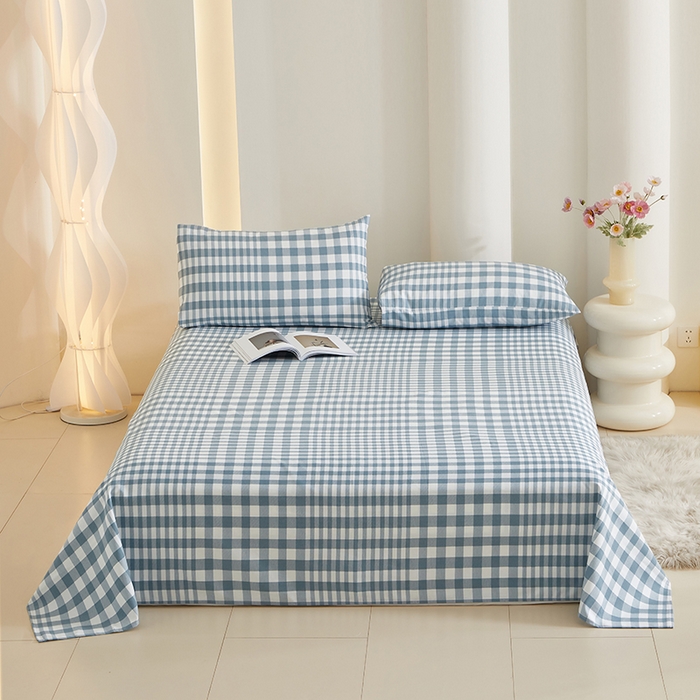 91家纺网 家纺一手货源 找家纺 怡家居 2024新款A类老粗布枕套床单床笠单品组合三件套 克洛伊