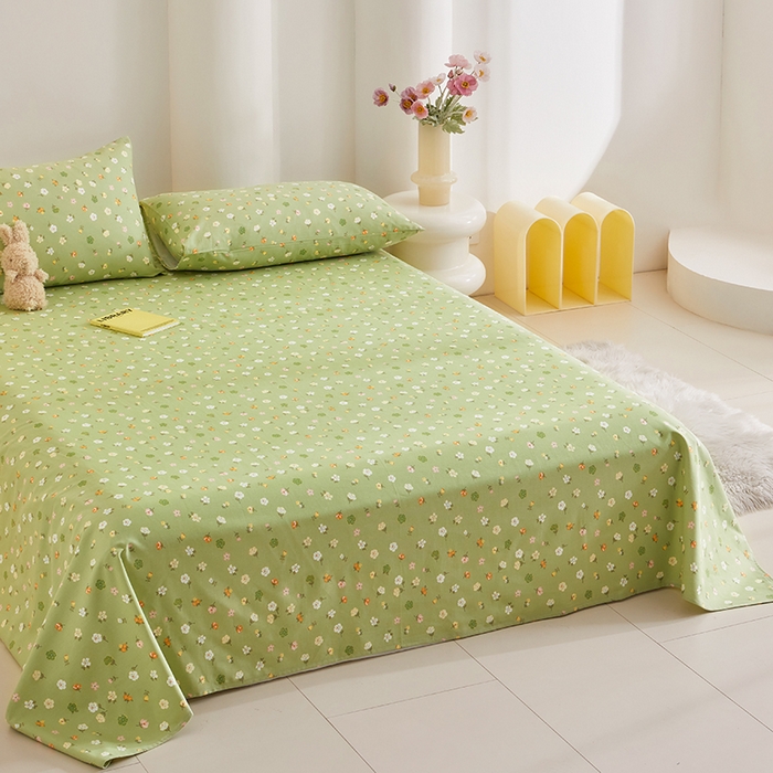 91家纺网 家纺一手货源 找家纺 怡家居 2024新款A类老粗布枕套床单床笠单品组合三件套 似锦