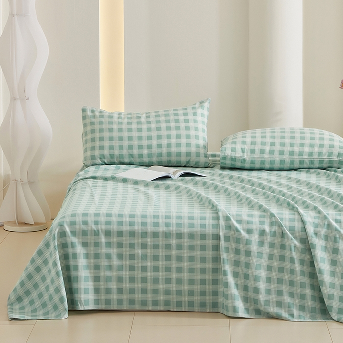 91家纺网 家纺一手货源 找家纺 怡家居 2024新款A类老粗布枕套床单床笠单品组合三件套 塞娜