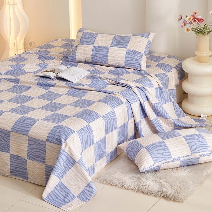 91家纺网 家纺一手货源 找家纺 怡家居 2024新款A类老粗布枕套床单床笠单品组合三件套 西亚