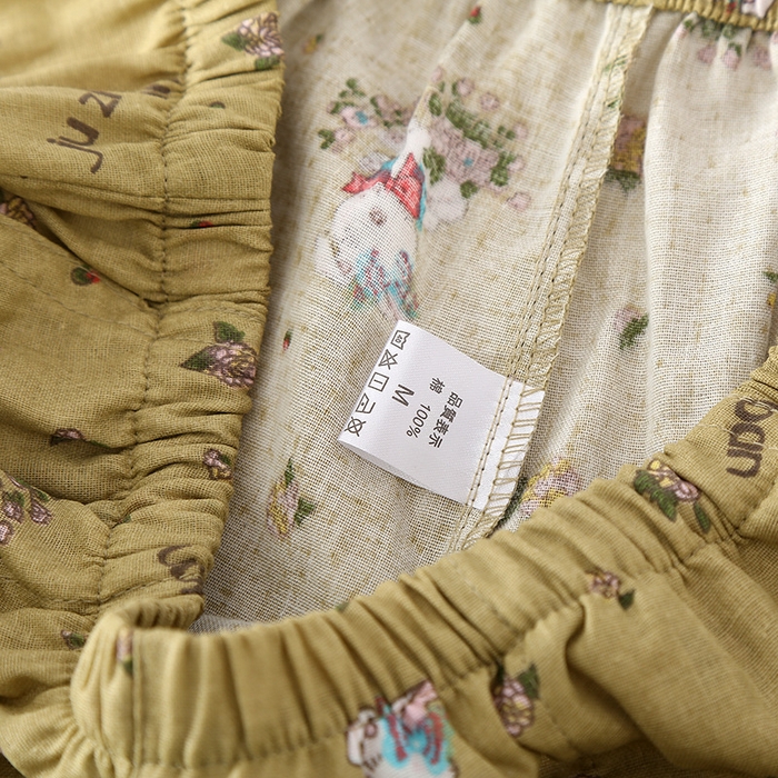 91家纺网 家纺一手货源 找家纺 （总）洛兰沙家居馆【只代发】【只代发】 2024新款睡衣套装秋季长袖居家外穿黄碎花长袖长裤