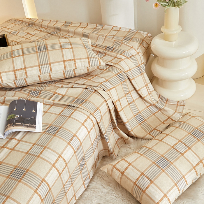 91家纺网 家纺一手货源 找家纺 怡家居 2024新款A类老粗布枕套床单床笠单品组合三件套 安德鲁