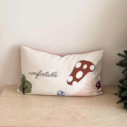 FORTWO家纺原创设计 2024新款50S长绒棉数码印花枕套 彩蘑菇