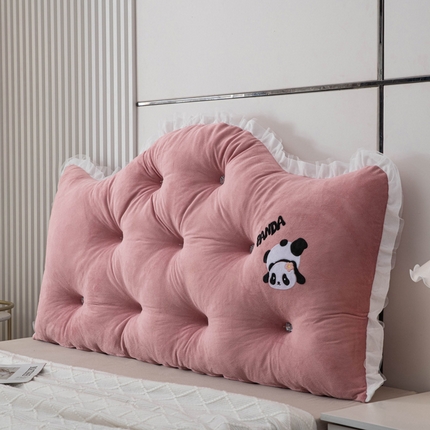 91家纺网 家纺一手货源 找家纺 美达人 2024新款高回弹珍珠棉水晶绒靠背 合欢-豆沙