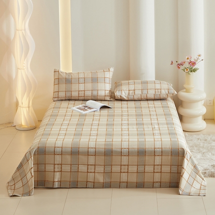 怡家居 2024新款A类老粗布枕套床单床笠单品组合三件套 安德鲁