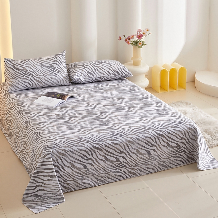 91家纺网 家纺一手货源 找家纺 怡家居 2024新款A类老粗布枕套床单床笠单品组合三件套 莱思-灰