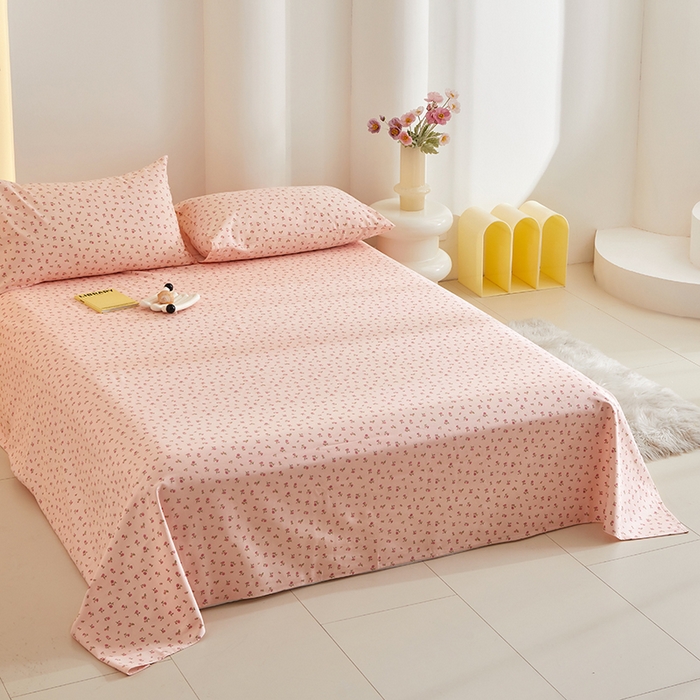 91家纺网 家纺一手货源 找家纺 怡家居 2024新款A类老粗布枕套床单床笠单品组合三件套 曼妙花