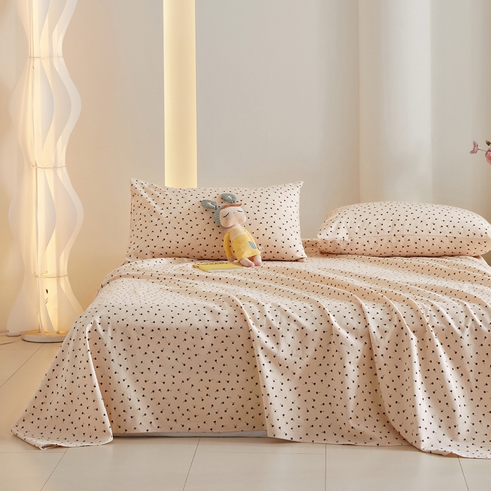 91家纺网 家纺一手货源 找家纺 怡家居 2024新款A类老粗布枕套床单床笠单品组合三件套 晨晓