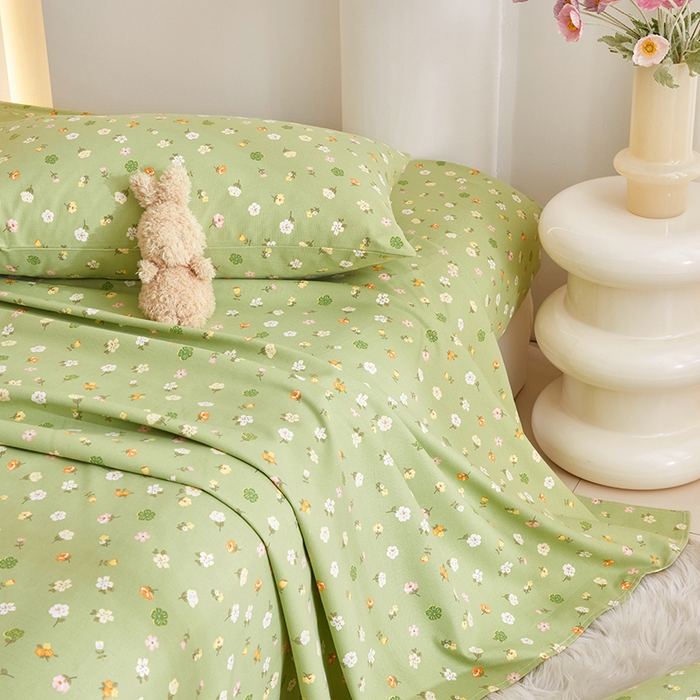 91家纺网 家纺一手货源 找家纺 怡家居 2024新款A类老粗布枕套床单床笠单品组合三件套 似锦