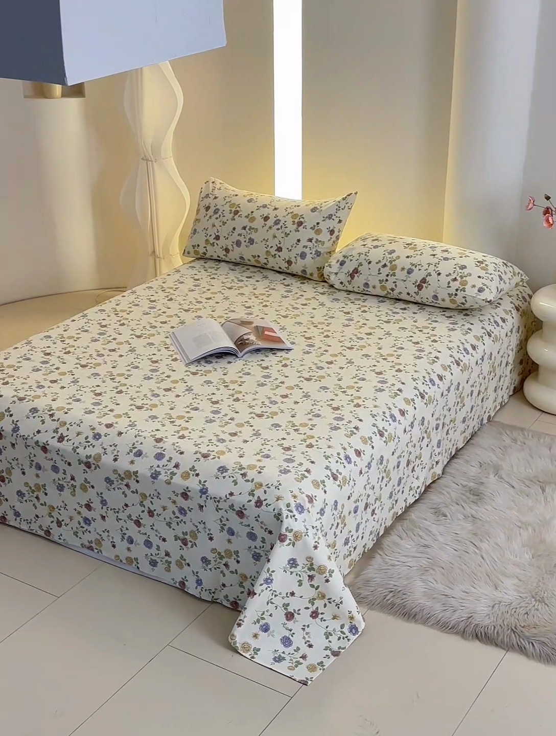 91家纺网 家纺一手货源 找家纺 怡家居 2024新款A类老粗布枕套床单床笠单品组合三件套 紫苏