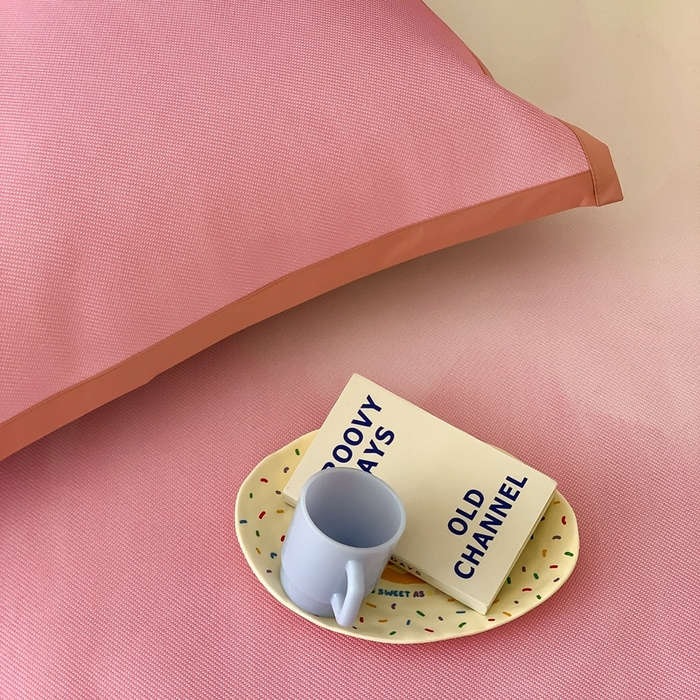 91家纺网 家纺一手货源 找家纺 昔可家纺 2024新款冰藤席床笠款--晕染系列 晕染粉