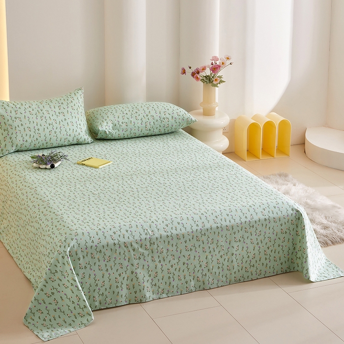 91家纺网 家纺一手货源 找家纺 怡家居 2024新款A类老粗布枕套床单床笠单品组合三件套 倾心