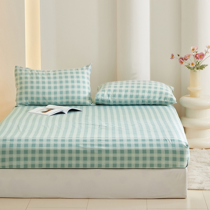 91家纺网 家纺一手货源 找家纺 怡家居 2024新款A类老粗布枕套床单床笠单品组合三件套 塞娜