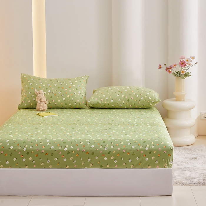 91家纺网 家纺一手货源 找家纺 怡家居 2024新款A类老粗布枕套床单床笠单品组合三件套 似锦