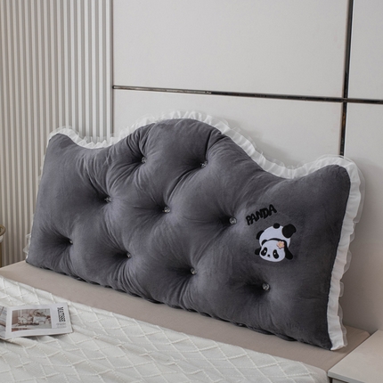 美达人 2024新款高回弹珍珠棉水晶绒靠背 玄天-黑